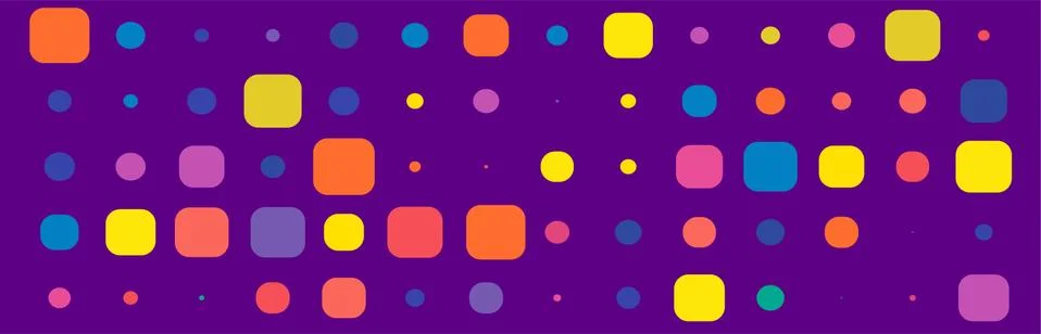 Violet Simple Backdrop with Colorful Square Element Stock Illustration
