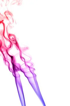 Violet smoke on white background Foto stock