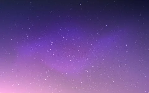Violet space background. Glowing milky way. Starry aurora borealis. Night sky 스톡 일러스트