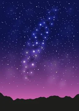 Violet space landscape. Stock Illustration