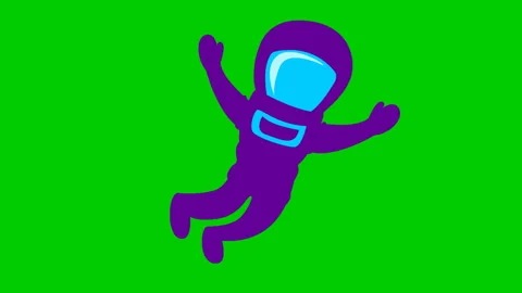 Violet spaceman green Stock Footage 231756860