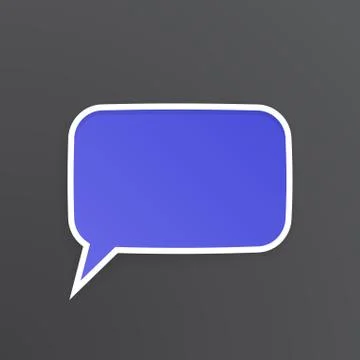 Violet speech bubble for talk at rectangular shape Stock Illustration
