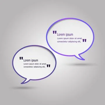 Violet speech bubbles on gray background Stock Illustration