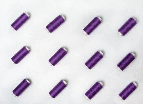 Violet spools of thread Stock Photos