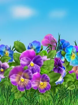 Violet spring detail Stock Illustration