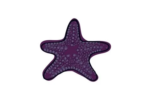 Violet starfish. Stock Illustration