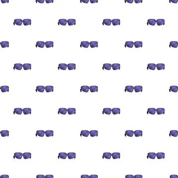 Violet sunglasses creating seamless pattern on white background 库存插图