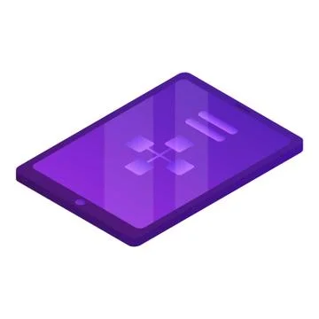 Violet tablet icon, isometric style Stock Illustration