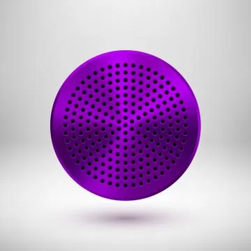 Violet Technology Circle Metal Badge Stock Illustration