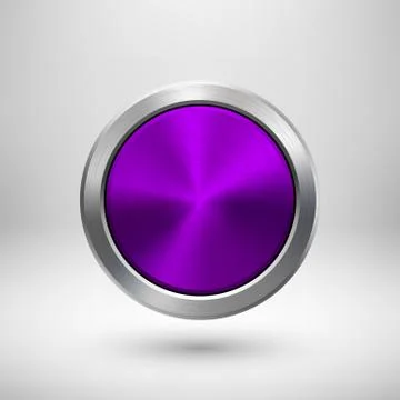 Violet Technology Circle Metal Badge Stock Illustration