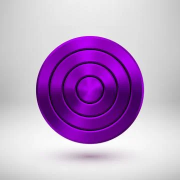 Violet Technology Circle Metal Badge Stock Illustration