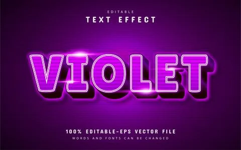 Violet text effect with stripe pattern Illustrazione stock