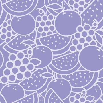 Violet textured fruits vector repeat pattern background design Stock Illustration