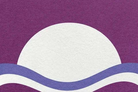 Violet textured paper background with white circle for copy space and purple  Illustrazione stock