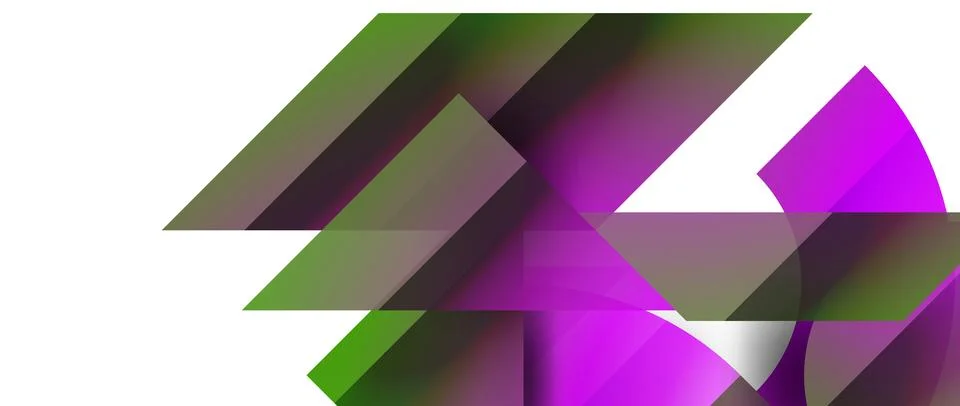 A violet triangle and rectangle on a grassgreen background Illustrazione stock