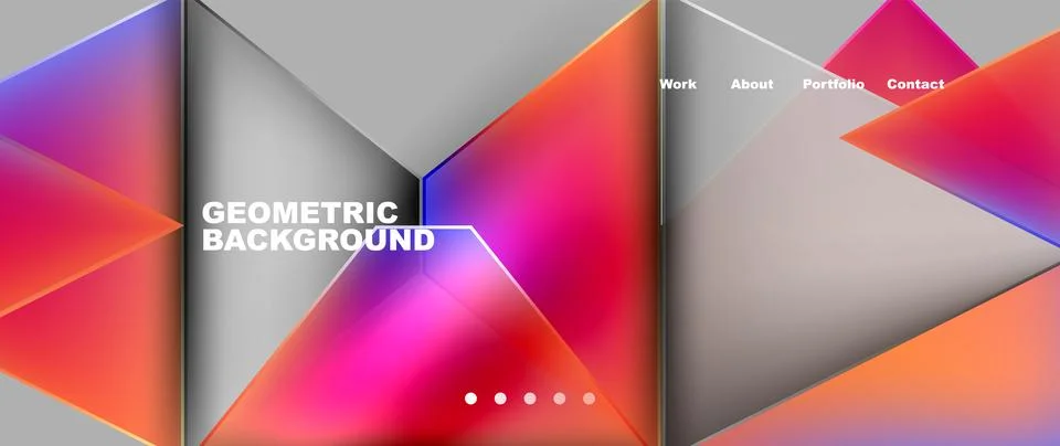 Violet triangles on gray background create geometric pattern Stock Illustration