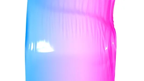 Violet turquoise three-dimensional fabric is slowly moving. abstraction moving s Stock Footage 102282085