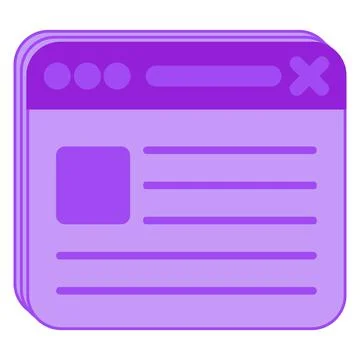 Violet vector icon of website page in browser Stock Illustration