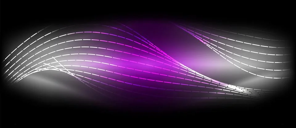 A violet wave on black, a dark pattern of circles in purple and white Stockillustratie