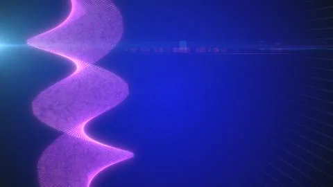 Violet wave of luminous dots forming a digital helix, representing data flo.. Stock Illustration