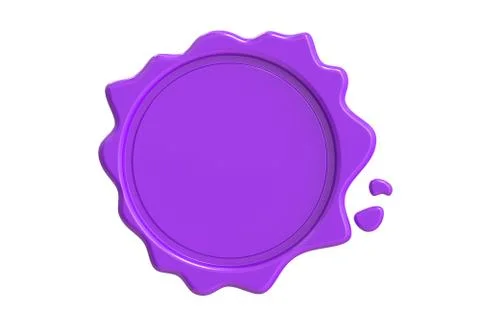Violet Wax Seal, 3D rendering Stock Illustration