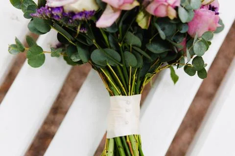 A violet wedding flowers Stock Photos