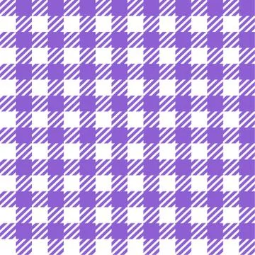 Violet White Gingham Lumberjack Buffalo tartan Checkered plaid pattern Illustrazione stock
