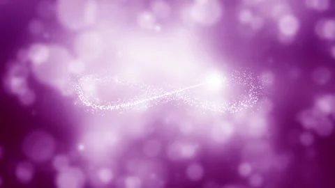 Violet white shine circle bokeh background with infinite symbol loop animati Vídeo Stock 341431659