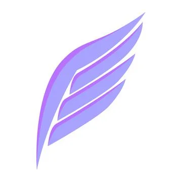 Violet wing icon, isometric 3d style Stock Illustration