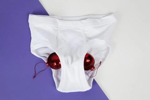 Violet y fronts red disco christmas balls Stock Photos