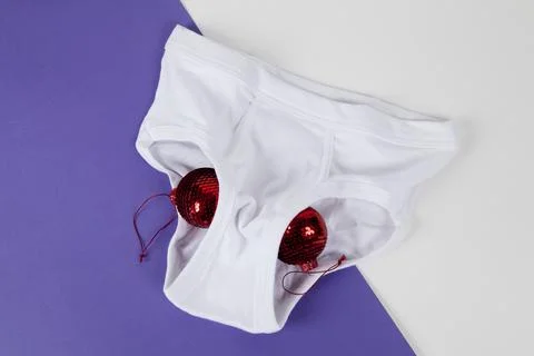 Violet y fronts red disco christmas balls Stock Photos