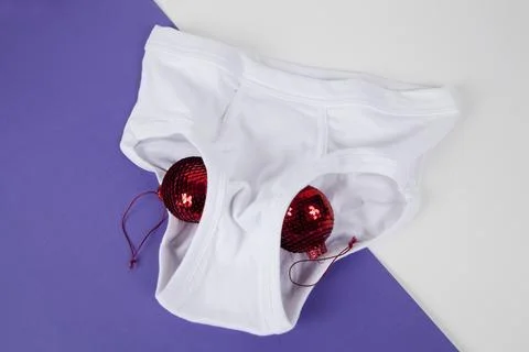 Violet y fronts red disco christmas balls Stock Photos