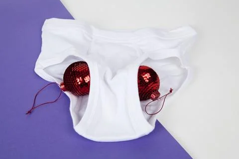 Violet y fronts red disco christmas balls Stock Photos
