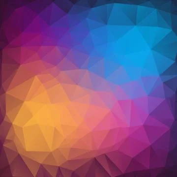 Violet , yellow , blue poly abstract background. Stock Illustration