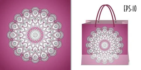 Violet zen-like mandala Stock Illustration