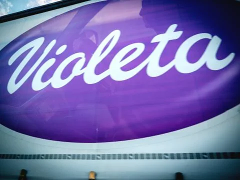Violeta sign on the nearby truck Stock Photos