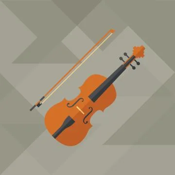 Violin And Bow Stock Illustration