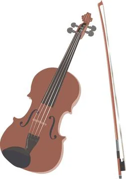 Violin and bow Stock Illustration