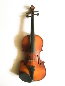 A violin and bow isolated on white Stock Photos