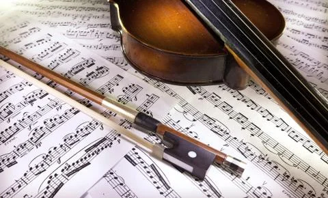 Violin and bow Stock Photos