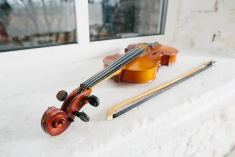 Violin and bow Stock Photos