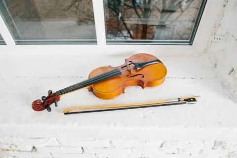 Violin and bow Stock Photos
