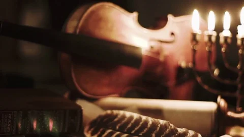 Violin And Menorah 스톡 동영상 81688251