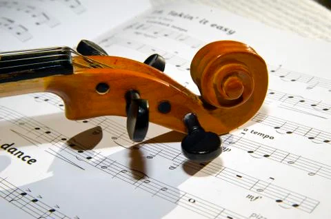 Violin and notes Stock Photos