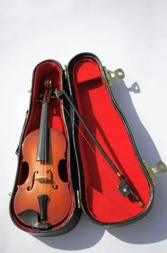 Violin and violin case Stock Photos