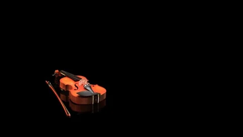 Violin on  black (4k loop) Stock Footage 264092879