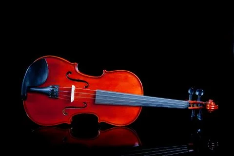 Violin on a black background Stock Photos