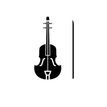 Violin black icon, vector sign on isolated background. Violin concept symbol 스톡 일러스트