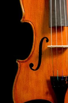 Violin on black Stock Photos