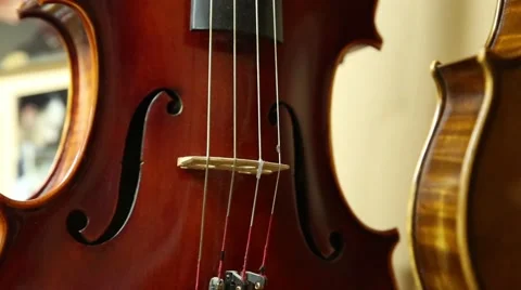 Violin, body and strings close up Stock-Footage 47747511
